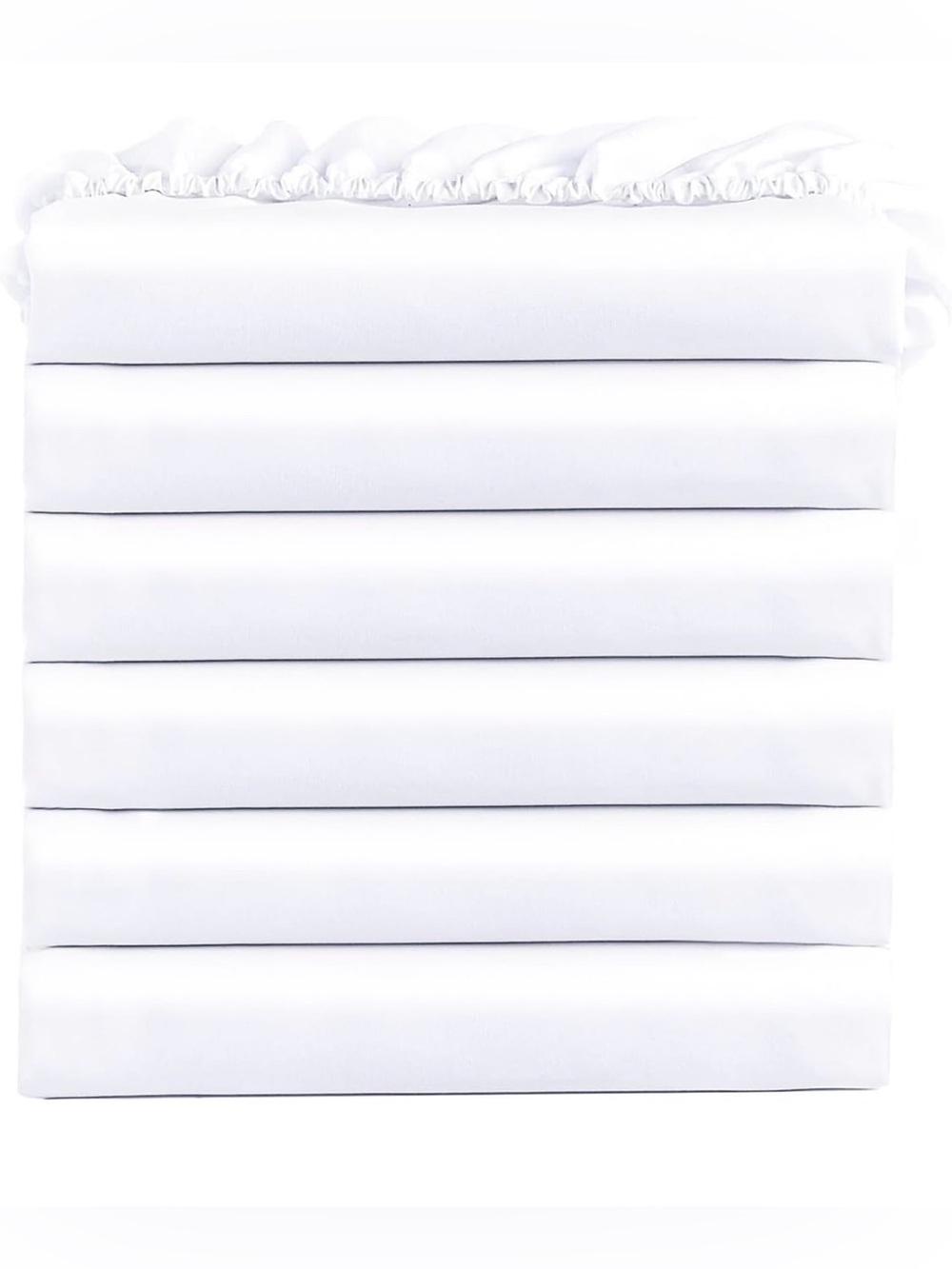 Twin Fitted Sheets, Bulk Pack of 6, Deep Pocket, Soft Microfiber Bottom Sheets